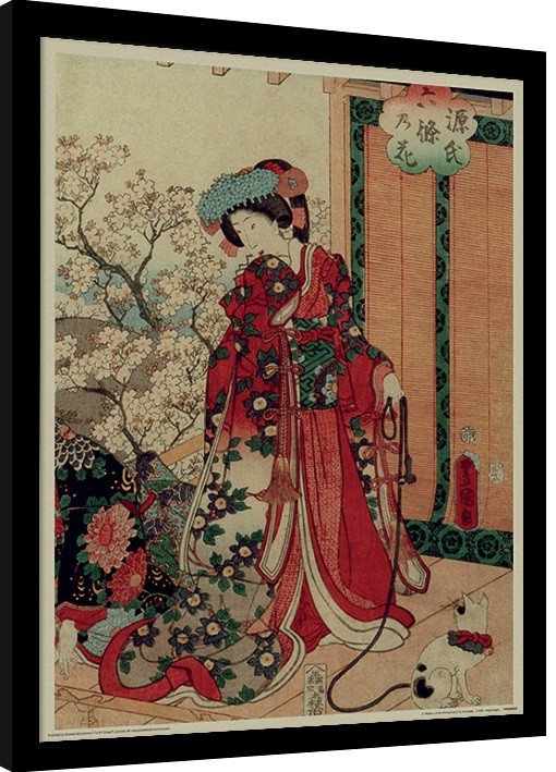 Κορνιζαρισμένη αφίσα Kunisada - History of the Prince Genji, Princess