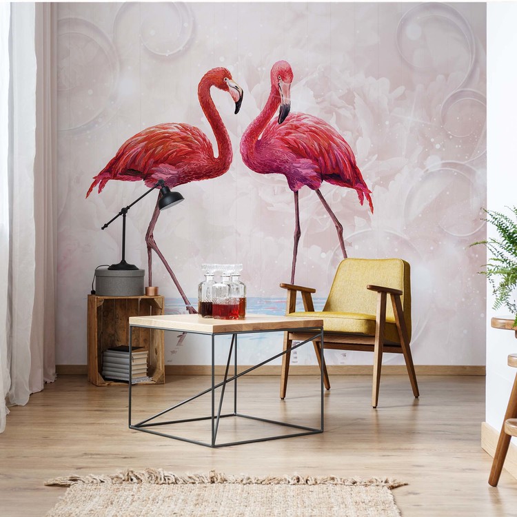 Ταπετσαρία Modern Tropical Flamingos