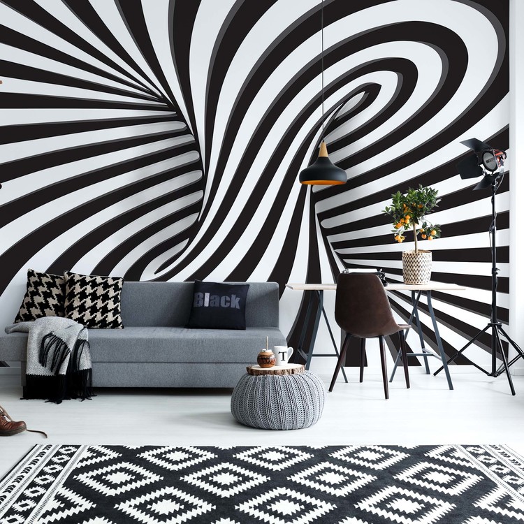 Фототапет 3D Black And White Twister