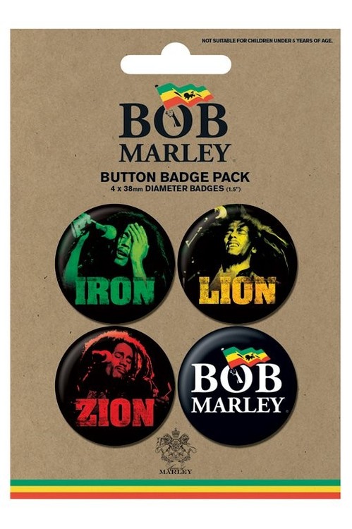Σετ κονκάρδες BOB MARLEY - iron lion zion