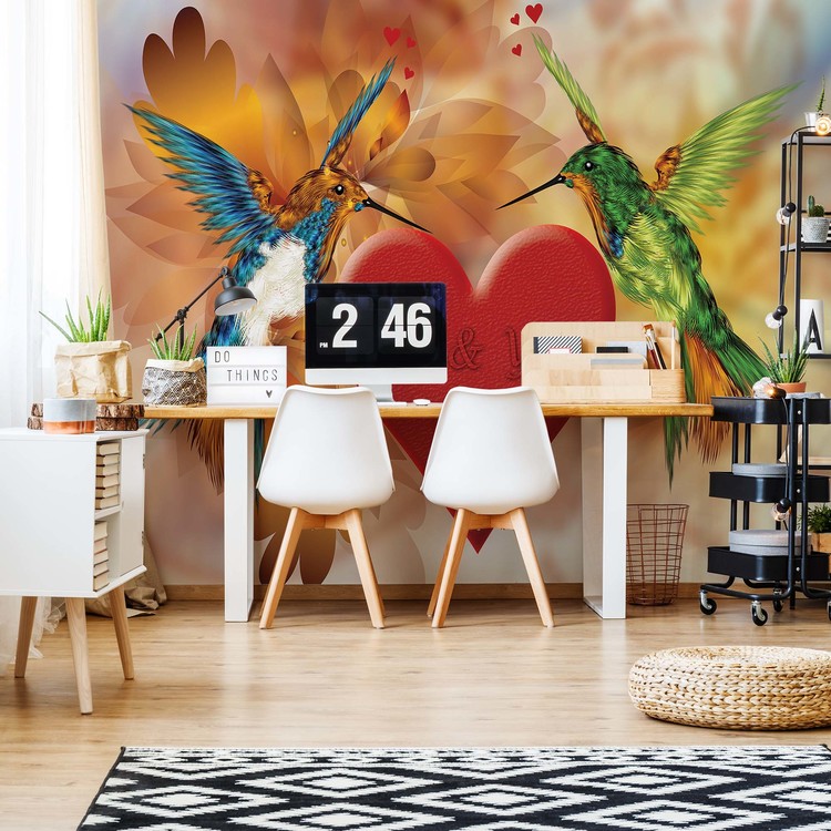 Hummingbird Heart Wallpaper Mural