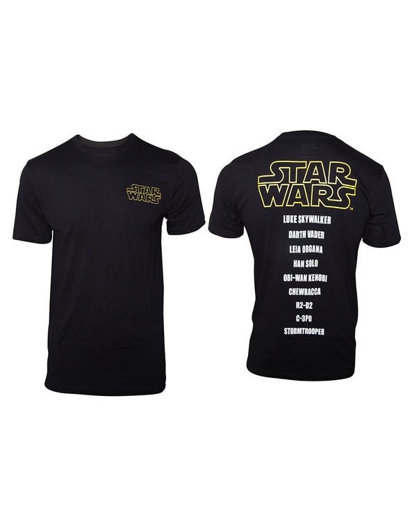 T-shirt Star Wars - Main Characters List