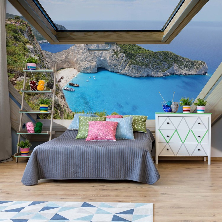 Ταπετσαρία Greek Island Skylight Window View