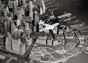 Poster Flight over New York – plane