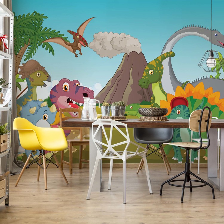 Cartoon Dinosaurs Wallpaper Mural
