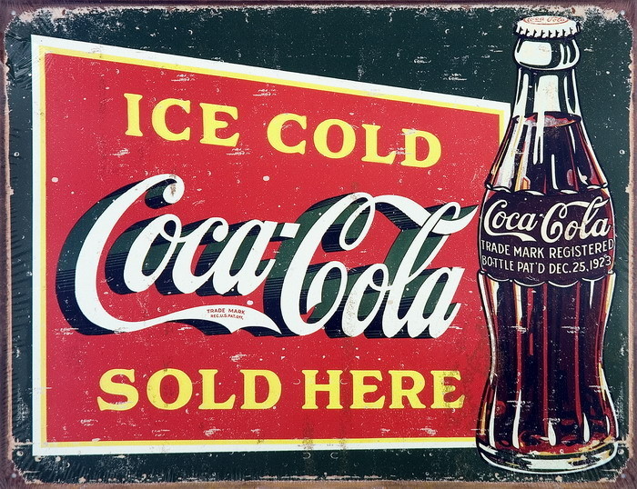 Μεταλλική πινακίδα COKE VINTAGE ICE COLD