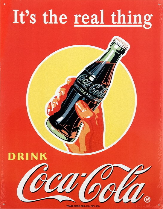 Metallikyltti COKE REAL THING