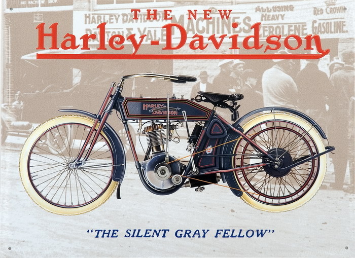Μεταλλική πινακίδα HARLEJ DAVIDSON - old grey fellow