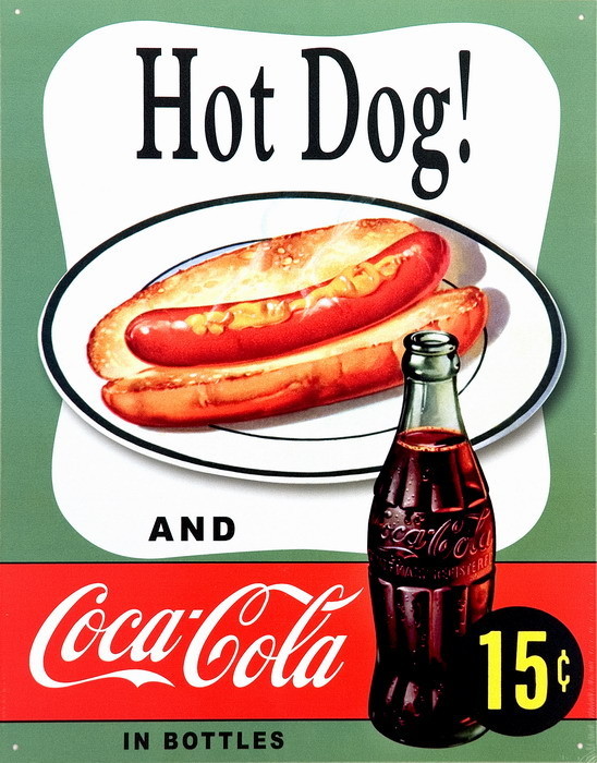 Μεταλλική πινακίδα COKE HOT DOG
