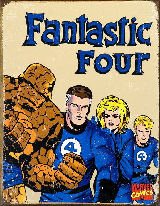 Μεταλλική πινακίδα VINTAGE FANTASTIC FOUR