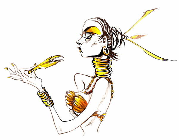 Плакат Model with lobster claw