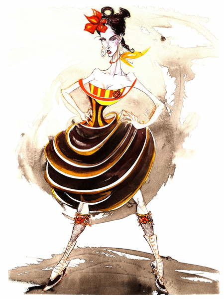 Плакат Model wearing a voluminous skirt