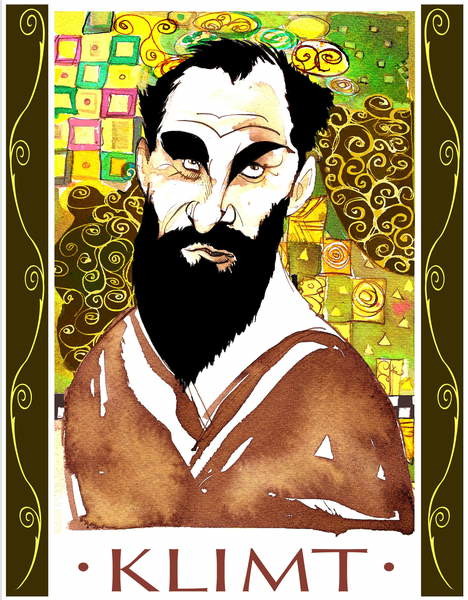 Плакат Gustav Klimt - colour caricature