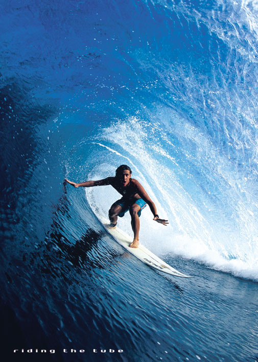 Плакат Riding the tube - surfing