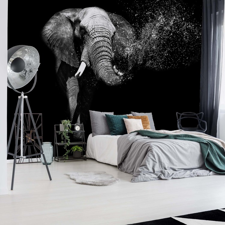 Ταπετσαρία Black And White Elephant