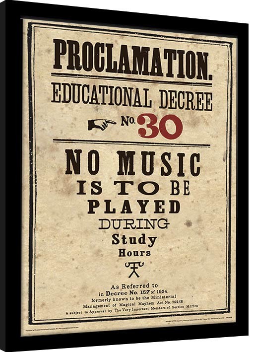 Poster emoldurado Harry Potter - Educational Decree No. 30
