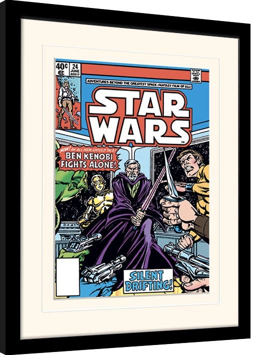 Framed Poster Star Wars - Ben Kenobi Fights Alone