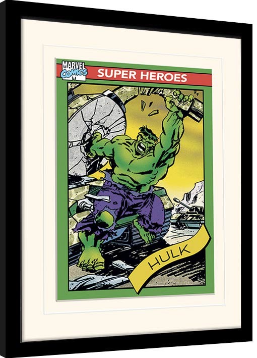 Framed poster Marvel Comics - Hulk Trading Card