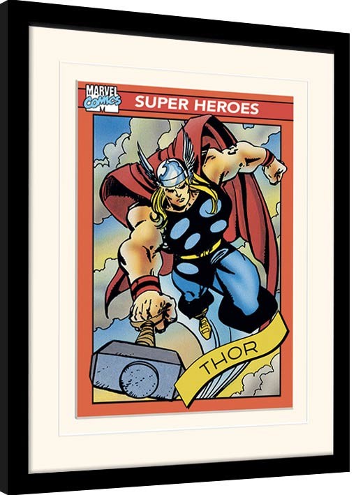 Kehystetty juliste Marvel Comics - Thor Trading Card