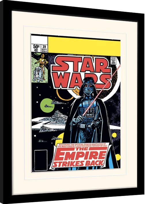 Uokvirjen plakat Star Wars - Vader Strikes Back