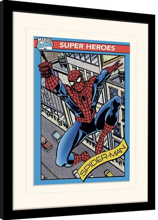 Uokvireni poster Marvel Comics - Spider-Man Trading Card