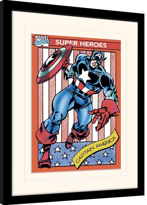 Κορνιζαρισμένη αφίσα Marvel Comics - Captain America Trading Card