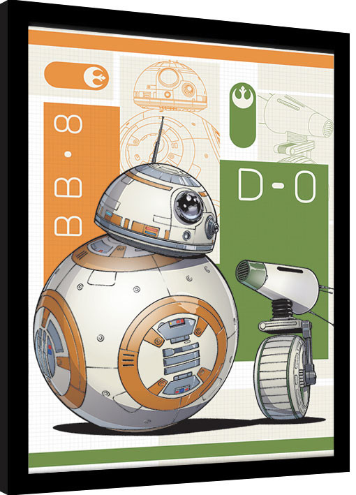 Κορνιζαρισμένη αφίσα Star Wars: The Rise of Skywalker - BB8 And D-O