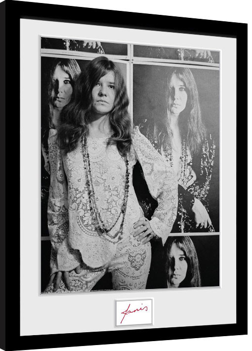 Poster emoldurado Janis Joplin - Wolman BW