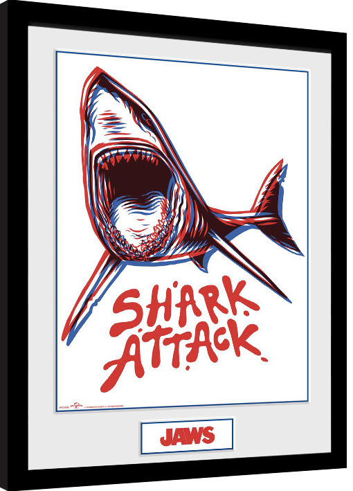 Κορνιζαρισμένη αφίσα Jaws - Shark Attack