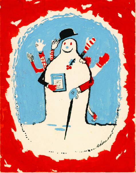 Плакат Snowman with many arms, 1970s