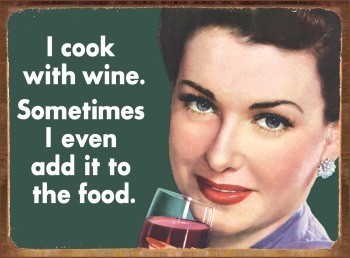 Metallikyltti COOK WITH WINE