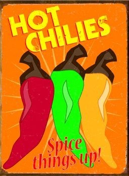 Metallikyltti HOT CHILIES