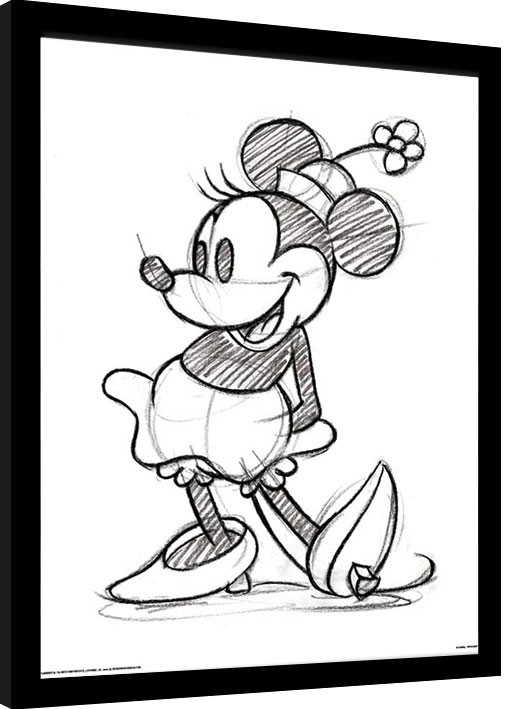 Framed Poster Minnie Mouse - Sketched Single