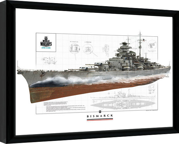Κορνιζαρισμένη αφίσα World Of Warships - Bismark