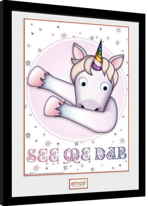 Poster emoldurado Unicorn - Emoji