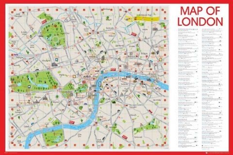 Плакат London map - Map of London