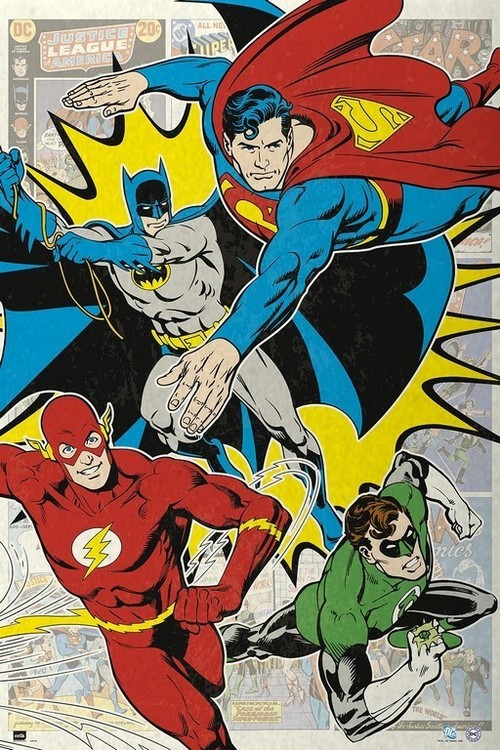 Плакат DC Comics - 4 Superheroes