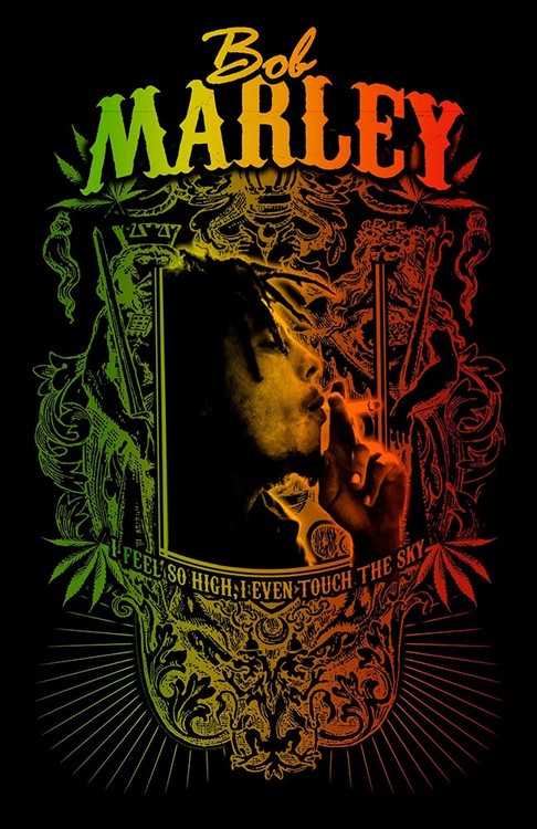 Textile Poster Bob Marley - Touch The Sky