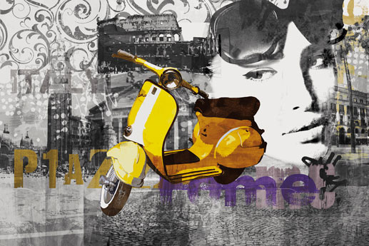 Плакат Scooter - roma,italy