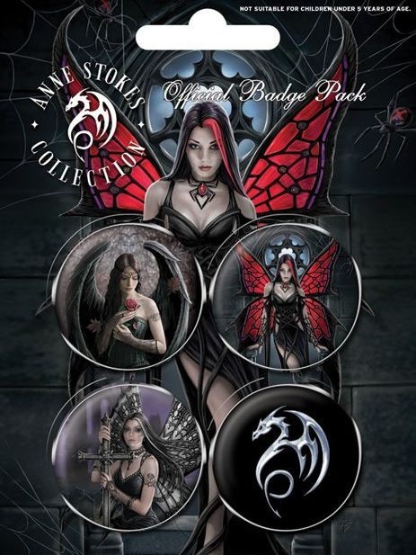Badge set ANNE STOKES - gothic