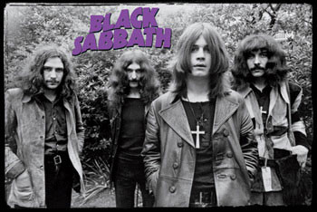 Плакат Black Sabbath - group b&w