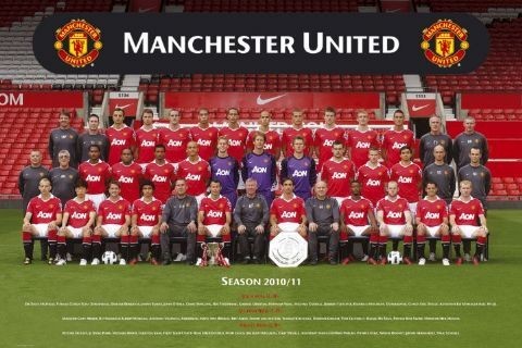 Плакат Manchester United - Team photo 10/11