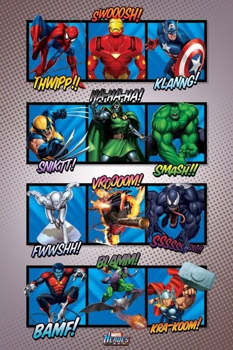 Poster MARVEL HEROES - sound effects
