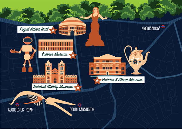Плакат Map of South Kensington