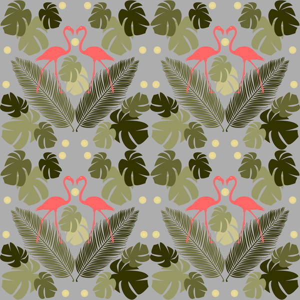 Плакат Flamingo and Palms
