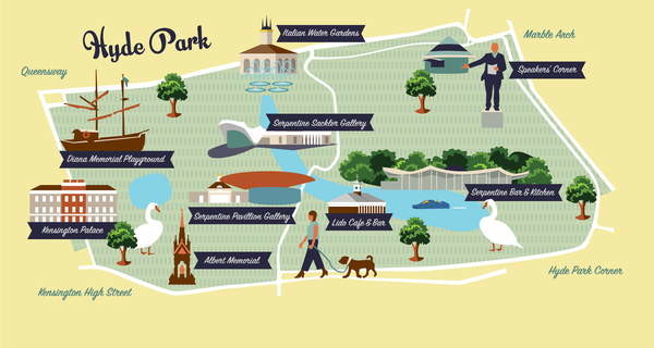 Плакат Map of Hyde Park