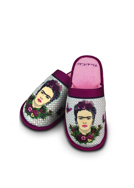 Roupas Chinelos Frida Kahlo - Violet Bouquet