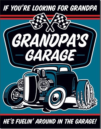 Μεταλλική πινακίδα Grandpa's Garage - Fuelin 
