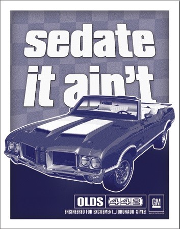 Metallikyltti Olds 442 - Sedated