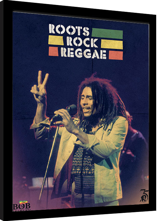 Framed poster Bob Marley - Roots Rock Reggae